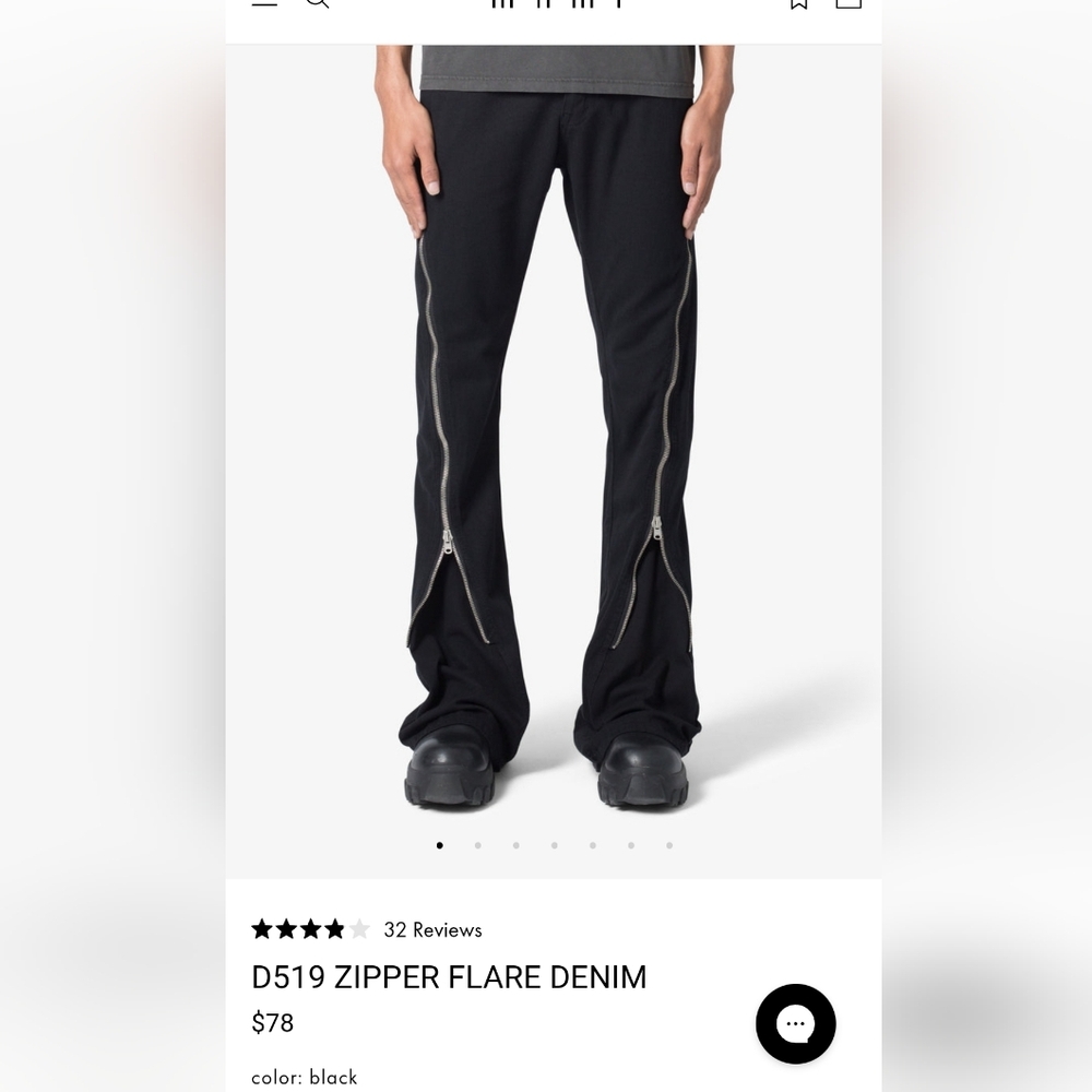 BRAND NEW Zipper flare denim from MNML